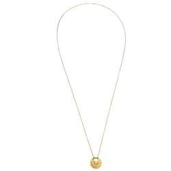 Pre Owned Cartier Amulette de Cartier Diamond Textured 18K Yellow Gold Long Necklace