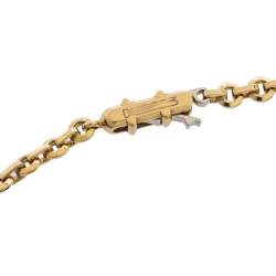 Pre Owned Cartier 18K Yellow Gold Flat Round Chain Link Necklace