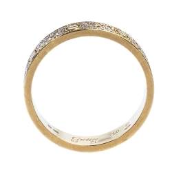 مملوكة مسبقًا Cartier Love Pave Diamond 18K Yellow Gold Wedding Band Ring Size 62
