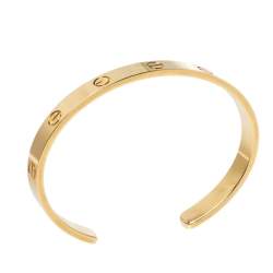 مملوكة مسبقًا Cartier LOVE 18K Yellow Gold Open Cuff Bracelet 18