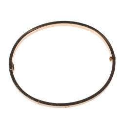 Pre Owned Cartier LOVE 18K Rose Gold Narrow Bangle Bracelet Size 19