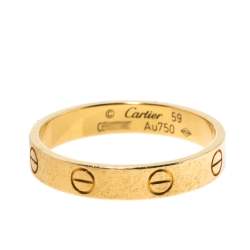 Pre Owned Cartier Love 18K Yellow Gold Wedding Band Ring 59