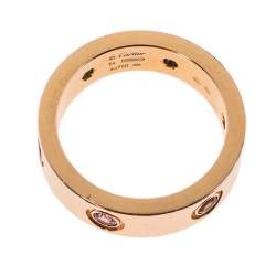 Pre Owned Cartier LOVE Multicolor Gemstone 18K Rose Gold Ring 54