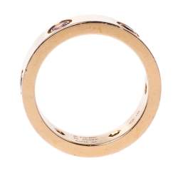 Pre Owned Cartier LOVE Multicolor Gemstone 18K Rose Gold Ring 54