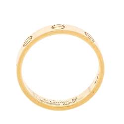 Pre Owned Cartier LOVE 18K Yellow Gold Narrow Wedding Band Ring Size 53