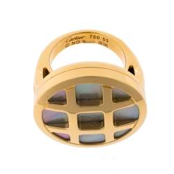 مملوكة مسبقًا خاتم كوكتيل كارتييه باشا دي كارتييه صدف ذهب أصفر عيار 18 دائرة مقاس 53