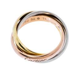 Pre Owned Cartier Trinity 18K Three Tone Gold Ring Size 52