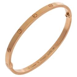 مملوكة مسبقًا Cartier LOVE 18K Rose Gold Narrow Bracelet SM 16