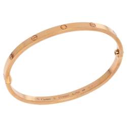 مملوكة مسبقًا Cartier LOVE 18K Rose Gold Narrow Bracelet SM 16