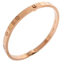 مملوكة مسبقًا Cartier LOVE 18K Rose Gold Narrow Bracelet SM 16