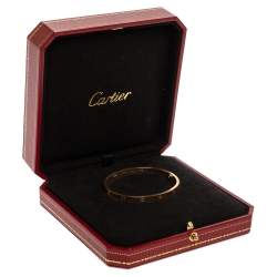 مملوكة مسبقًا Cartier LOVE 18K Rose Gold Narrow Bracelet SM 16