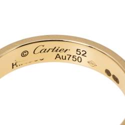 مملوكة مسبقًا خاتم زفاف كارتييه لوف ذهب أصفر عيار 18 رفيع مقاس 52
