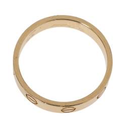 Pre Owned Cartier LOVE 18K Yellow Gold Narrow Wedding Band Ring Size 54