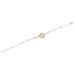 Cartier Trinity Cultured Pearl 18K Three Tone Gold Station Bracelet