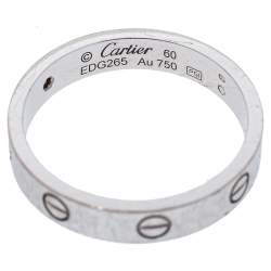 Pre Owned Cartier Love 1 Diamond 18K White Gold Wedding Band Ring Size 60