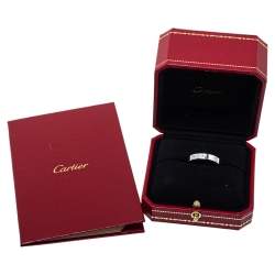 Pre Owned Cartier Love 1 Diamond 18K White Gold Wedding Band Ring Size 60