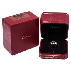 مملوكة مسبقًا Cartier Love Diamond 18K Two Tone Gold Double Band Ring Size 51