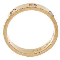 Pre Owned Cartier Love 1 Diamond 18K Yellow Gold Wedding Band Ring Size 57