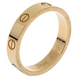 Pre Owned Cartier Love 1 Diamond 18K Yellow Gold Wedding Band Ring Size 57