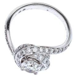 مملوكة مسبقًا خاتم خطوبة كارتييه ترينيتي روبان 0.57 قيراط سوليتير ألماس بلاتين مقاس 50