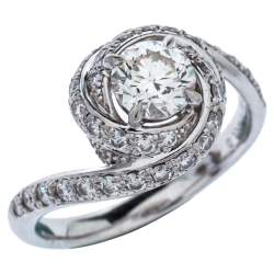 مملوكة مسبقًا خاتم خطوبة كارتييه ترينيتي روبان 0.57 قيراط سوليتير ألماس بلاتين مقاس 50