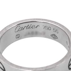 Pre Owned Cartier Love 18K White Gold Ring Size 55