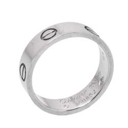 Pre Owned Cartier Love 18K White Gold Ring Size 55
