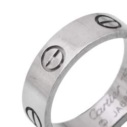 Pre Owned Cartier Love 18K White Gold Ring Size 55