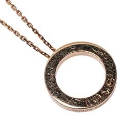 Pre Owned Cartier Love Diamond Paved 18K Rose Gold Necklace