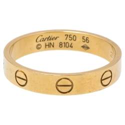 Pre Owned دبلة زواج كارتييه لوف ذهب أصفر عيار 18 مقاس 56