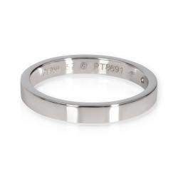 Pre Owned Cartier C de Cartier Diamond Platinum Band Ring Size 57