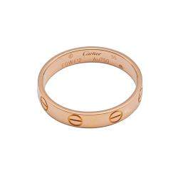 Pre Owned Cartier Love Narrow Rose Gold Ring Size 55