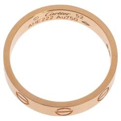 Pre Owned Cartier Love 18K Rose Gold Wedding Band Ring Size 52