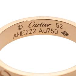 Pre Owned Cartier Love 18K Rose Gold Wedding Band Ring Size 52
