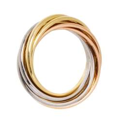 مملوكة مسبقًا خاتم كارتييه ترينيتي ذهب ثلاثة ألوان عيار 18 7 حلقات اكس اكس اس مقاس 51