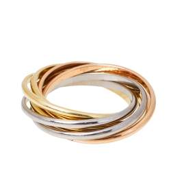 مملوكة مسبقًا خاتم كارتييه ترينيتي ذهب ثلاثة ألوان عيار 18 7 حلقات اكس اكس اس مقاس 51