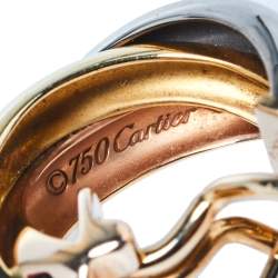 مملوكة مسبقًا Cartier Trinity 18K Three Tone Gold Hoop Earrings