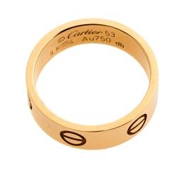 Pre Owned Cartier Love 18K Yellow Gold Ring Size 53