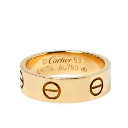 Pre Owned Cartier Love 18K Yellow Gold Ring Size 53