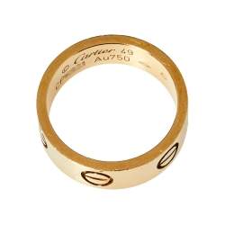 Pre Owned Cartier Love 18K Yellow Gold Ring Size 49