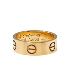 Pre Owned Cartier Love 18K Yellow Gold Ring Size 49