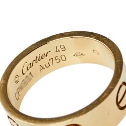 Pre Owned Cartier Love 18K Yellow Gold Ring Size 49