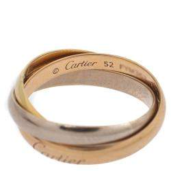مملوكة مسبقًا Cartier Trinity 18K Three Tone Gold Ring Size 52
