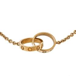 Pre Owned Cartier Love Interlocking Screw Motif 18K Yellow Gold Bracelet