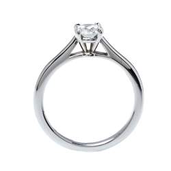Pre Owned Cartier Solitaire 1895 0.58ct Diamond Platinum Engagement Ring Size 53