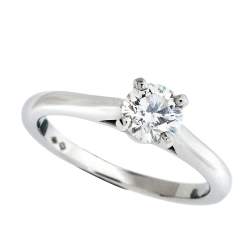 Pre Owned Cartier Solitaire 1895 0.58ct Diamond Platinum Engagement Ring Size 53