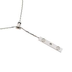 Pre Owned Cartier Love 1 Diamond 18K White Gold Lariat Necklace
