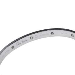 Pre Owned Cartier Love 10 Diamonds 18K White Gold Bracelet 18