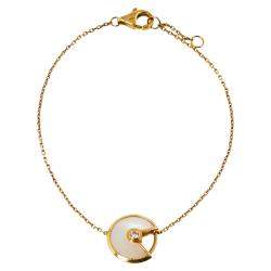 مملوكة مسبقًا سوار كارتييه "أموليت دو كارتييه" ذهب أصفر عيار 18 و صدف و ألماس مقاس صغير جداً (اكس سمول)