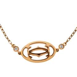 Pre Owned Cartier Double C de Cartier Diamond 18K Rose Gold Bracelet